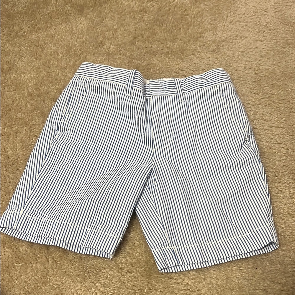 Crewcuts Seersucker Striped Blue Shorts